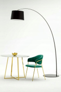 King Home Lampa podłogowa CLEO czarna - włókno szklane, podstawa metal klosz aluminium przesłony mleczny akryl E27 King Home Lampa podłogowa CLEO czarna - włókno szklane, podstawa metal klosz aluminium przesłony mleczny akryl E27