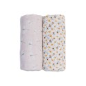 Lulujo Lulujo Boho Kocyk Muślinowy Vintage Floral/Dragonfly 2szt Lulujo Lulujo Boho Kocyk Muślinowy Vintage Floral/Dragonfly 2szt