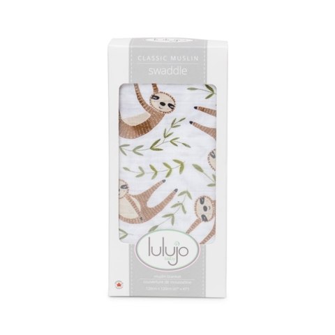 Lulujo Lulujo Kocyk Muślinowy Leniwiec Lulujo Lulujo Kocyk Muślinowy Leniwiec