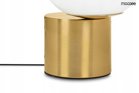 LAMPA STOŁOWA NOCNA BIURKOWA LED PARLA 20 - ZŁOTA podstawa metal szczotkowany, kulisty BIAŁY KLOSZ szkło MOOSEE LAMPA STOŁOWA NOCNA BIURKOWA LED PARLA 20 - ZŁOTA podstawa metal szczotkowany, kulisty BIAŁY KLOSZ szkło MOOSEE
