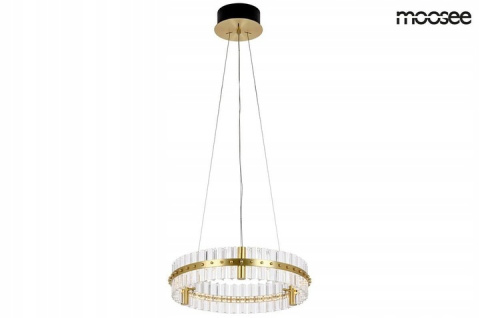 MOOSEE lampa wisząca SATURNUS 47 złota - LED, szkło transparentny stal szczotkowana MOOSEE lampa wisząca SATURNUS 47 złota - LED, szkło transparentny stal szczotkowana