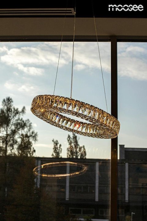 Moosee MOOSEE lampa wisząca LED ALLISIA 80 złota metal szkło kryształowe transparentny Moosee MOOSEE lampa wisząca LED ALLISIA 80 złota metal szkło kryształowe transparentny