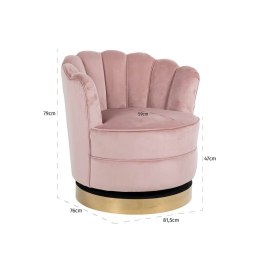 Richmond Interiors RICHMOND fotel obrotowy MILA PINK VELVET