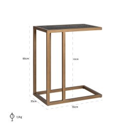 Richmond Interiors RICHMOND stolik boczny BLACKBONE BRASS