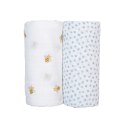 Lulujo Lulujo Boho Kocyk Otulacz Muślinowy Bees/Dots 2szt. Lulujo Lulujo Boho Kocyk Otulacz Muślinowy Bees/Dots 2szt.