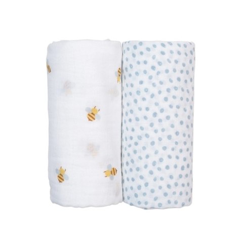 Lulujo Lulujo Boho Kocyk Otulacz Muślinowy Bees/Dots 2szt. Lulujo Lulujo Boho Kocyk Otulacz Muślinowy Bees/Dots 2szt.