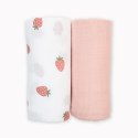 Lulujo Lulujo Boho Kocyk Otulacz Muślinowy Strawberry/Ballet Slipper 2sz Lulujo Lulujo Boho Kocyk Otulacz Muślinowy Strawberry/Ballet Slipper 2sz