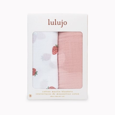 Lulujo Lulujo Boho Kocyk Otulacz Muślinowy Strawberry/Ballet Slipper 2sz Lulujo Lulujo Boho Kocyk Otulacz Muślinowy Strawberry/Ballet Slipper 2sz