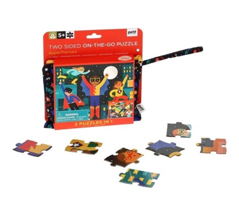 Petit Collage Petit Collage Puzzle Dwustronne w Torebce 49 el. Superbohaterowie Petit Collage Petit Collage Puzzle Dwustronne w Torebce 49 el. Superbohaterowie