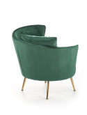 Halmar ALMOND fotel wypoczynkowy ciemny zielony, nogi złoty materiał: tkanina velvet / stal chromowana Halmar ALMOND fotel wypoczynkowy ciemny zielony, nogi złoty materiał: tkanina velvet / stal chromowana