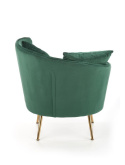 Halmar ALMOND fotel wypoczynkowy ciemny zielony, nogi złoty materiał: tkanina velvet / stal chromowana Halmar ALMOND fotel wypoczynkowy ciemny zielony, nogi złoty materiał: tkanina velvet / stal chromowana