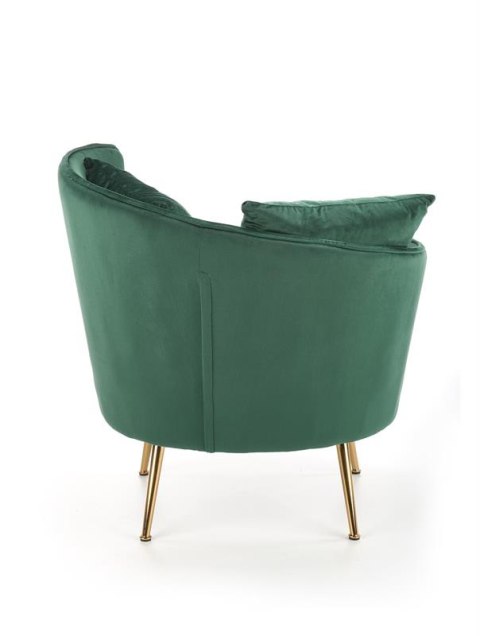 Halmar ALMOND fotel wypoczynkowy ciemny zielony, nogi złoty materiał: tkanina velvet / stal chromowana Halmar ALMOND fotel wypoczynkowy ciemny zielony, nogi złoty materiał: tkanina velvet / stal chromowana