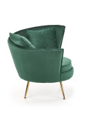 Halmar ALMOND fotel wypoczynkowy ciemny zielony, nogi złoty materiał: tkanina velvet / stal chromowana Halmar ALMOND fotel wypoczynkowy ciemny zielony, nogi złoty materiał: tkanina velvet / stal chromowana