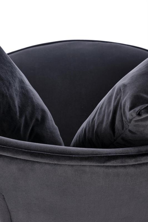 Halmar ALMOND fotel wypoczynkowy czarny, nogi złoty materiał: tkanina velvet / stal chromowana Halmar ALMOND fotel wypoczynkowy czarny, nogi złoty materiał: tkanina velvet / stal chromowana