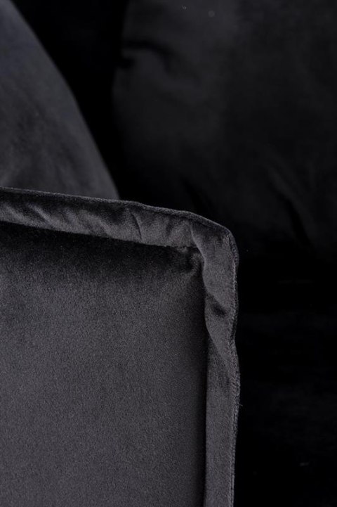 Halmar ALMOND fotel wypoczynkowy czarny, nogi złoty materiał: tkanina velvet / stal chromowana Halmar ALMOND fotel wypoczynkowy czarny, nogi złoty materiał: tkanina velvet / stal chromowana