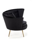 Halmar ALMOND fotel wypoczynkowy czarny, nogi złoty materiał: tkanina velvet / stal chromowana Halmar ALMOND fotel wypoczynkowy czarny, nogi złoty materiał: tkanina velvet / stal chromowana