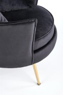 Halmar ALMOND fotel wypoczynkowy czarny, nogi złoty materiał: tkanina velvet / stal chromowana Halmar ALMOND fotel wypoczynkowy czarny, nogi złoty materiał: tkanina velvet / stal chromowana