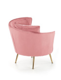 Halmar ALMOND fotel wypoczynkowy różowy, nogi złoty materiał: tkanina velvet / stal chromowana Halmar ALMOND fotel wypoczynkowy różowy, nogi złoty materiał: tkanina velvet / stal chromowana