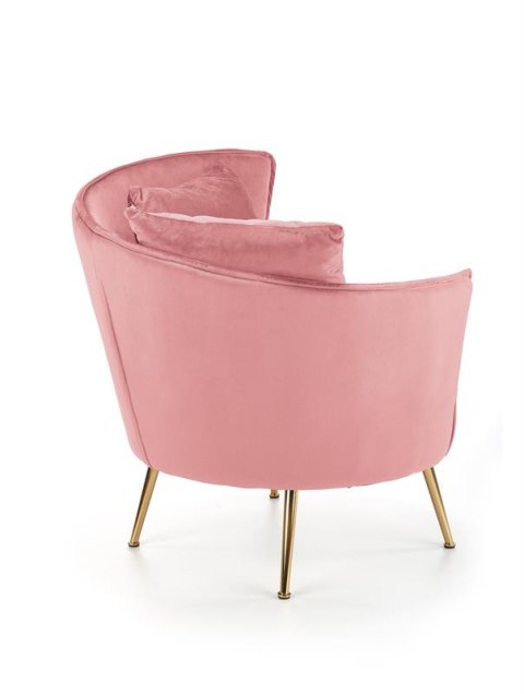 Halmar ALMOND fotel wypoczynkowy różowy, nogi złoty materiał: tkanina velvet / stal chromowana Halmar ALMOND fotel wypoczynkowy różowy, nogi złoty materiał: tkanina velvet / stal chromowana