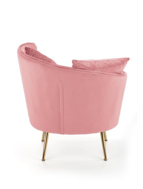Halmar ALMOND fotel wypoczynkowy różowy, nogi złoty materiał: tkanina velvet / stal chromowana Halmar ALMOND fotel wypoczynkowy różowy, nogi złoty materiał: tkanina velvet / stal chromowana