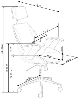 Halmar IGNAZIO fotel obrotowy, orzechowy-czarny - krzesło biurowe do biurka, pracowni, gabinetu, TILT