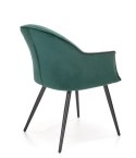 Halmar K468 krzesło do jadalni ciemny zielony, materiał: tkanina - velvet / stal malowana proszkowo
