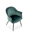 Halmar K468 krzesło do jadalni ciemny zielony, materiał: tkanina - velvet / stal malowana proszkowo