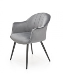 Halmar K468 krzesło do jadalni popiel, materiał: tkanina - velvet / stal malowana proszkowo