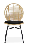 Halmar K472 krzesło do jadalni naturalny/czarny, materiał: tkanina / rattan syntetyczny / stal Halmar K472 krzesło do jadalni naturalny/czarny, materiał: tkanina / rattan syntetyczny / stal