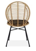 Halmar K472 krzesło do jadalni naturalny/czarny, materiał: tkanina / rattan syntetyczny / stal Halmar K472 krzesło do jadalni naturalny/czarny, materiał: tkanina / rattan syntetyczny / stal