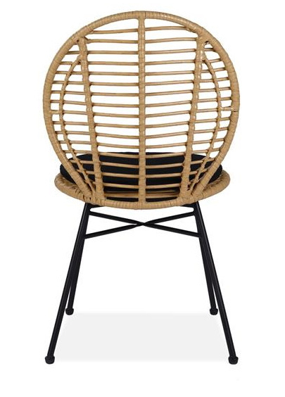 Halmar K472 krzesło do jadalni naturalny/czarny, materiał: tkanina / rattan syntetyczny / stal Halmar K472 krzesło do jadalni naturalny/czarny, materiał: tkanina / rattan syntetyczny / stal