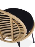 Halmar K472 krzesło do jadalni naturalny/czarny, materiał: tkanina / rattan syntetyczny / stal Halmar K472 krzesło do jadalni naturalny/czarny, materiał: tkanina / rattan syntetyczny / stal