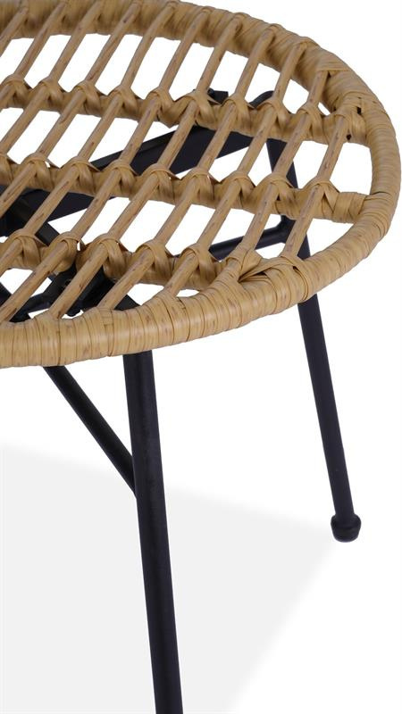 Halmar K472 krzesło do jadalni naturalny/czarny, materiał: tkanina / rattan syntetyczny / stal Halmar K472 krzesło do jadalni naturalny/czarny, materiał: tkanina / rattan syntetyczny / stal