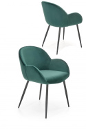 Halmar K480 krzesło do jadalni ciemny zielony, materiał: tkanina - velvet / stal malowana proszkowo Halmar K480 krzesło do jadalni ciemny zielony, materiał: tkanina - velvet / stal malowana proszkowo