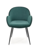 Halmar K480 krzesło do jadalni ciemny zielony, materiał: tkanina - velvet / stal malowana proszkowo Halmar K480 krzesło do jadalni ciemny zielony, materiał: tkanina - velvet / stal malowana proszkowo