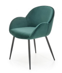 Halmar K480 krzesło do jadalni ciemny zielony, materiał: tkanina - velvet / stal malowana proszkowo Halmar K480 krzesło do jadalni ciemny zielony, materiał: tkanina - velvet / stal malowana proszkowo