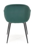 Halmar K480 krzesło do jadalni ciemny zielony, materiał: tkanina - velvet / stal malowana proszkowo Halmar K480 krzesło do jadalni ciemny zielony, materiał: tkanina - velvet / stal malowana proszkowo