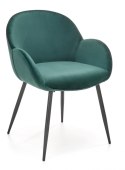 Halmar K480 krzesło do jadalni ciemny zielony, materiał: tkanina - velvet / stal malowana proszkowo Halmar K480 krzesło do jadalni ciemny zielony, materiał: tkanina - velvet / stal malowana proszkowo