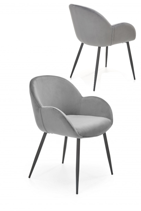 Halmar K480 krzesło do jadalni popiel, materiał: tkanina - velvet / stal malowana proszkowo Halmar K480 krzesło do jadalni popiel, materiał: tkanina - velvet / stal malowana proszkowo