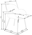 Halmar K480 krzesło do jadalni popiel, materiał: tkanina - velvet / stal malowana proszkowo