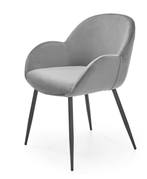 Halmar K480 krzesło do jadalni popiel, materiał: tkanina - velvet / stal malowana proszkowo Halmar K480 krzesło do jadalni popiel, materiał: tkanina - velvet / stal malowana proszkowo
