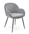 Halmar K480 krzesło do jadalni popiel, materiał: tkanina - velvet / stal malowana proszkowo