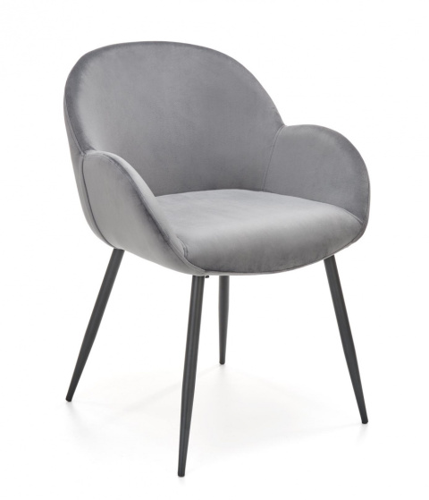 Halmar K480 krzesło do jadalni popiel, materiał: tkanina - velvet / stal malowana proszkowo Halmar K480 krzesło do jadalni popiel, materiał: tkanina - velvet / stal malowana proszkowo