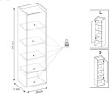 Halmar MOBIUS REGAŁ 1D korpus: hikora naturalna, fronty hikora naturalna okleinowana płyta meblowa obrzeża ABS system push-click