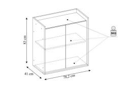 Halmar MOBIUS SZAFKA 2D korpus: hikora naturalna, fronty - antyczny róż okleinowana płyta meblowa obrzeża ABS system push-click