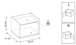 Halmar MOBIUS SZAFKA NISKA 1D korpus: hikora naturalna fronty - hikora naturalna płyta okleinowana obrzeża ABS system push-click