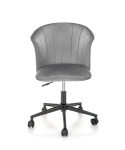 Halmar PASCO fotel obrotowy popiel - krzesło młodzieżowe tapicerowane szare na kółkach - regulowana wysokość