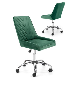 Halmar RICO fotel młodzieżowy ciemny zielony - obrotowy - krzesło biurowe - na kółkach, tapiceriowane