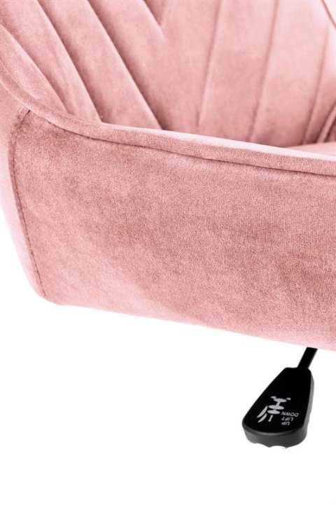 Halmar RICO fotel młodzieżowy różowy velvet - obrotowy - krzesło biurowe - na kółkach, tapiceriowane Halmar RICO fotel młodzieżowy różowy velvet - obrotowy - krzesło biurowe - na kółkach, tapiceriowane