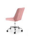 Halmar RICO fotel młodzieżowy różowy velvet - obrotowy - krzesło biurowe - na kółkach, tapiceriowane